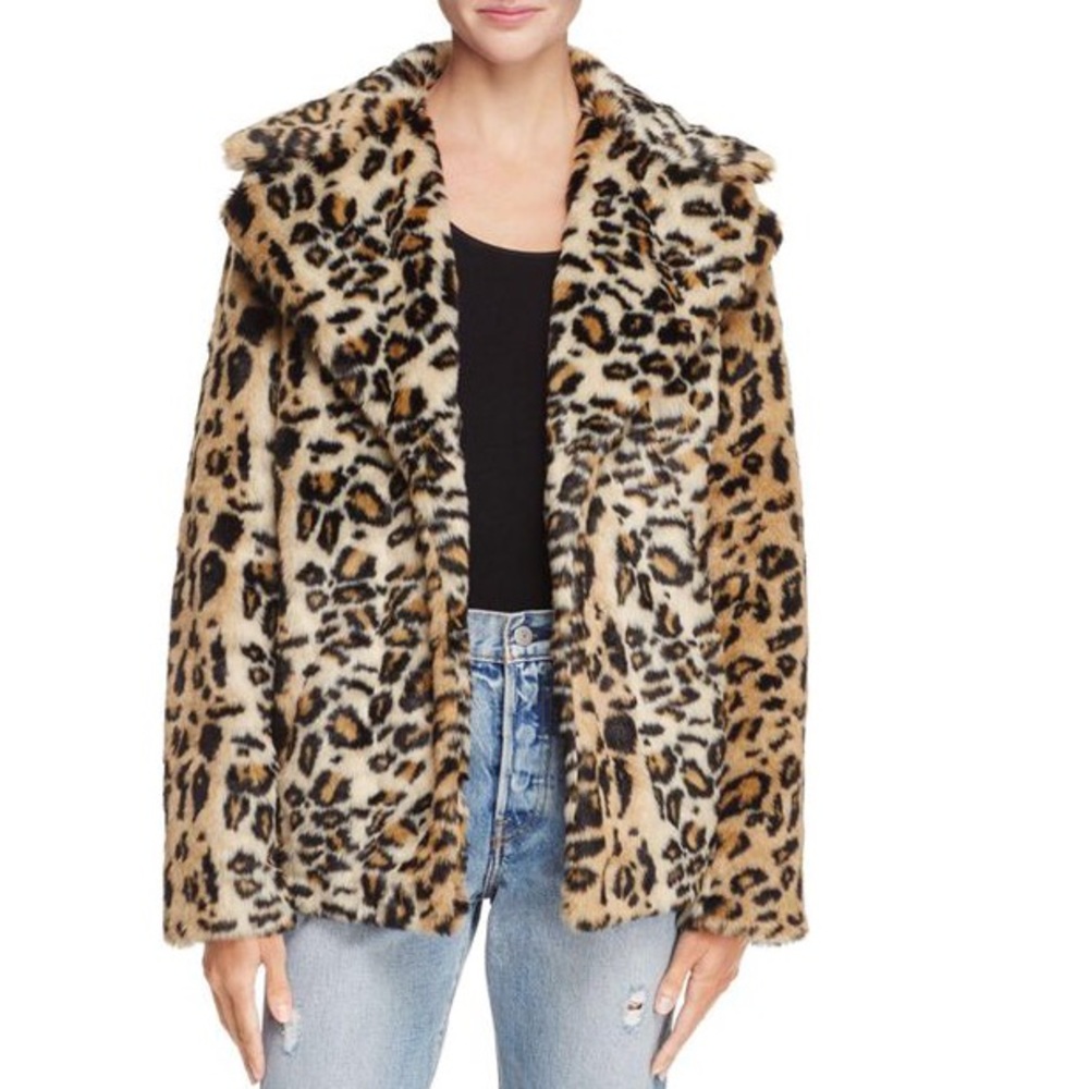 NWOT AQUA Leopard Print Faux Fur Coat ❣️